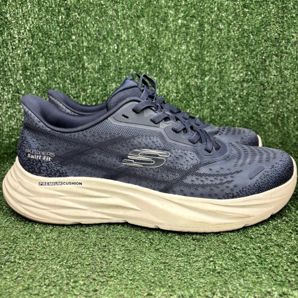 Skechers Hands Free Swift Fit Premium Cushion Athletic Sneakers Navy Mens Sz 12